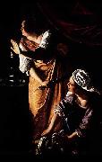 Judith and Her Maidservant with the Head of Holofernes,, Artemisia gentileschi
